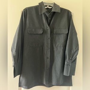 ZARA Grey Long Sleeve button down SIZE M